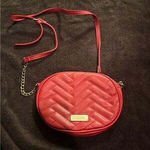 Bebe Quilted Red Crossbody Bag